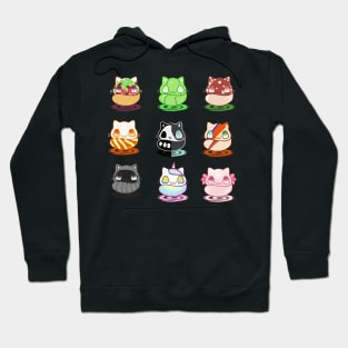 Set of kawaii funny cats real breeds and fantasy cat Hoodie